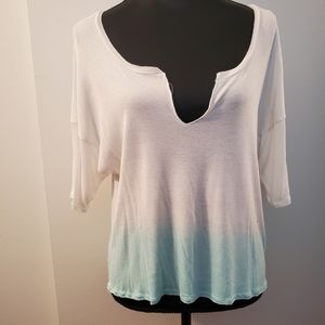 Victoria's Secret | White/Blue Split-neck Tee